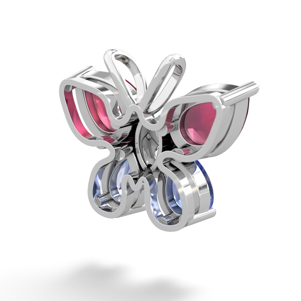 Ruby Butterfly 14K White Gold pendant P2215