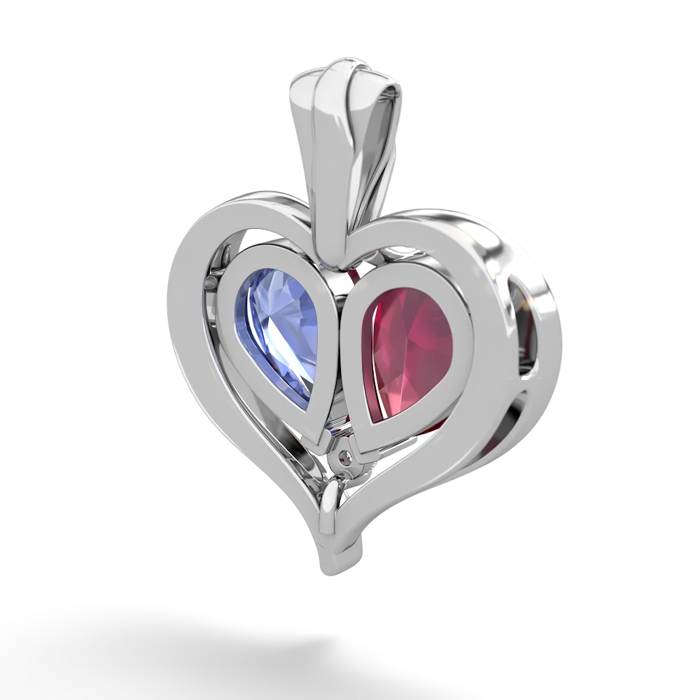 Ruby Two Become One 14K White Gold pendant P5330