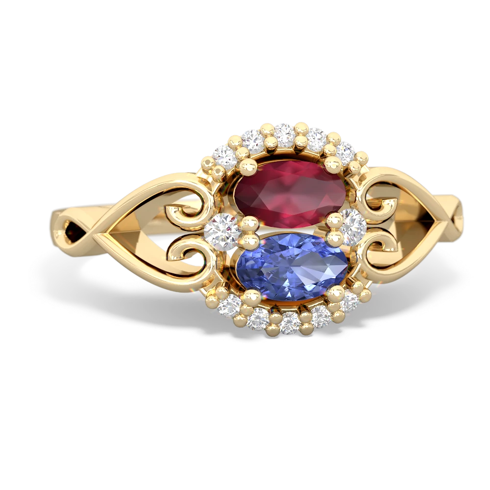 Ruby Love Nest 14K Yellow Gold ring R5860