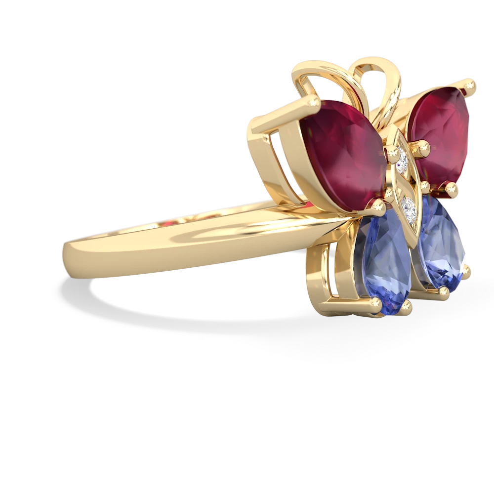 Ruby Butterfly 14K Yellow Gold ring R2215