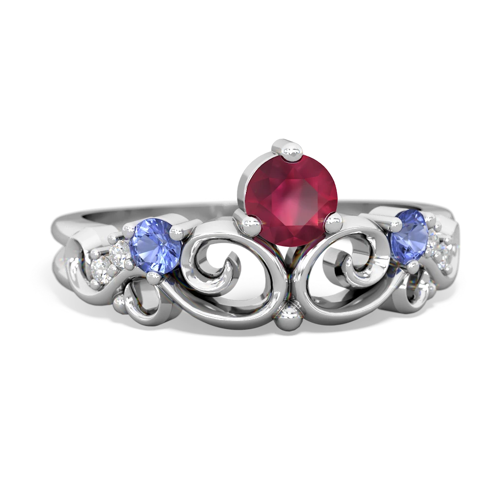 Ruby Crown Keepsake 14K White Gold ring R5740