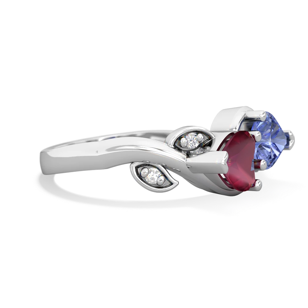 Ruby Floral Elegance 14K White Gold ring R5790