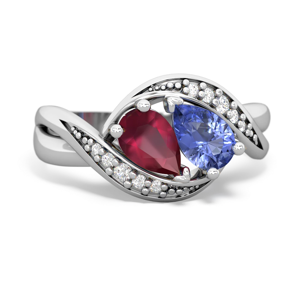 Ruby Summer Winds 14K White Gold ring R5342