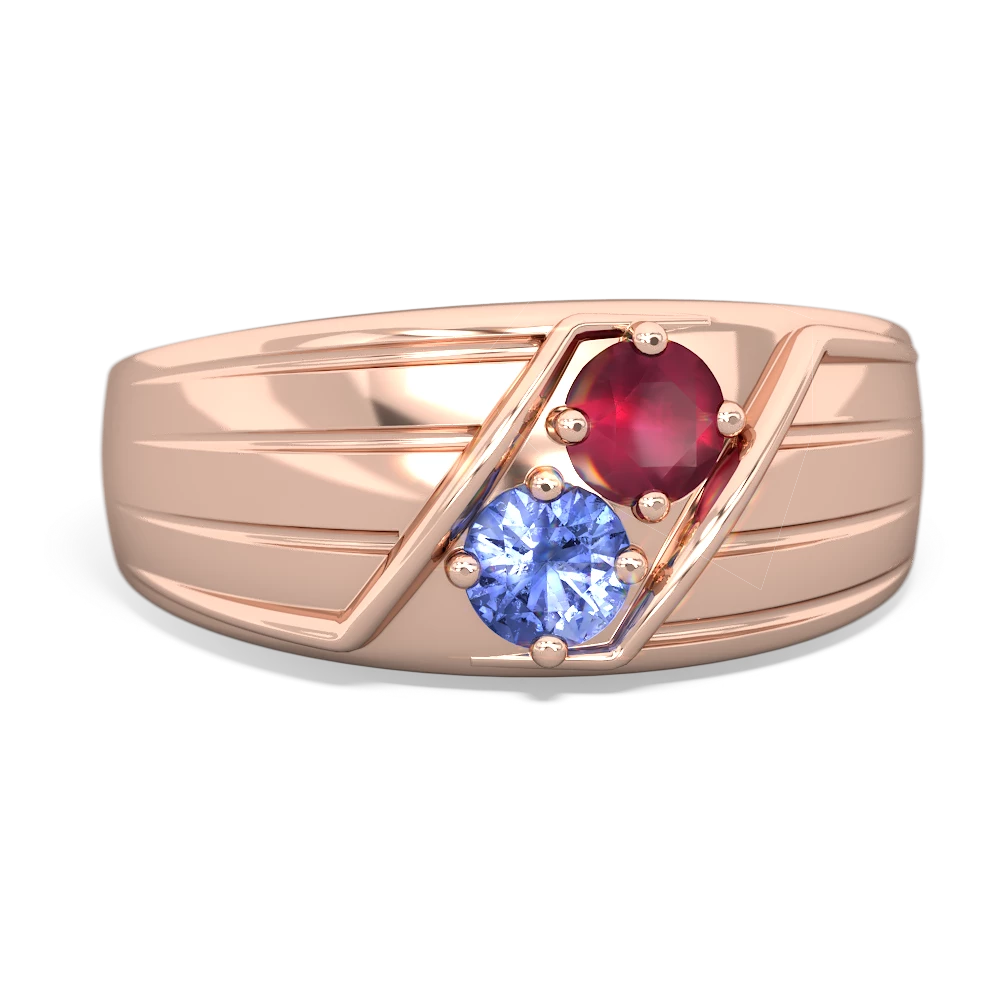 Ruby Men's Streamline 14K Rose Gold ring R0460