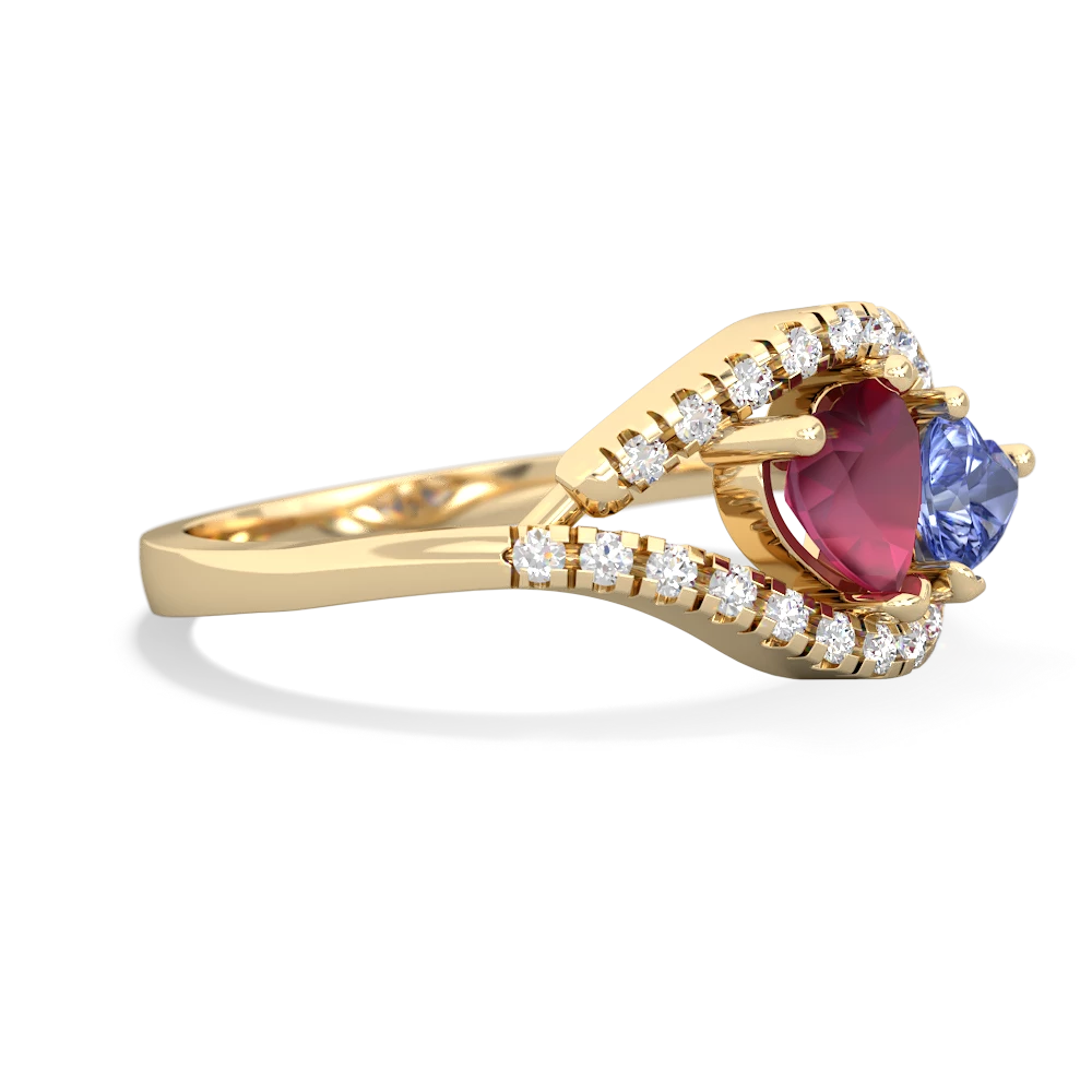 Ruby Mother And Child 14K Yellow Gold ring R3010