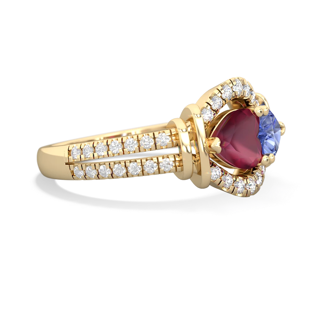 Ruby Art-Deco Keepsake 14K Yellow Gold ring R5630