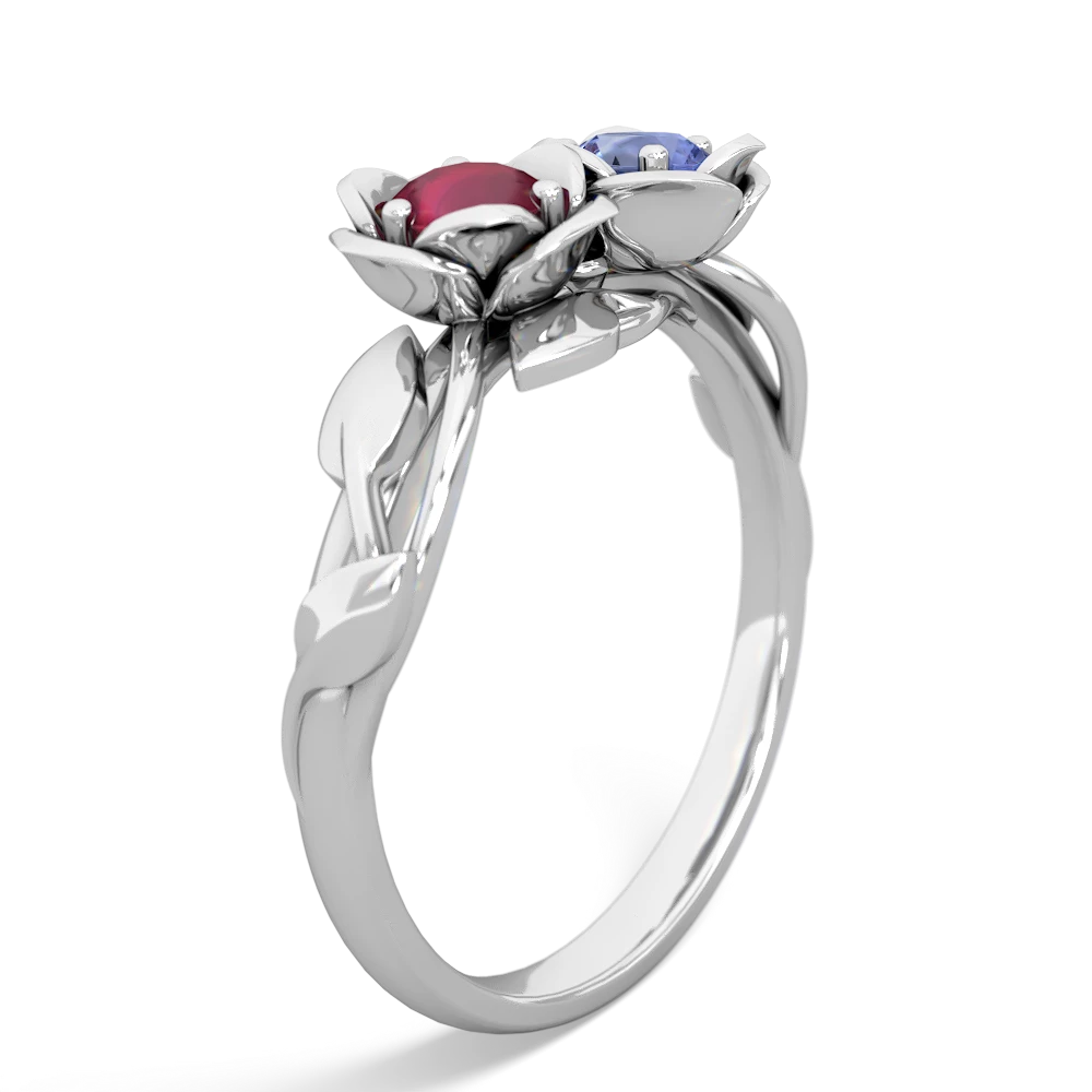 Ruby Rose Garden 14K White Gold ring R5510