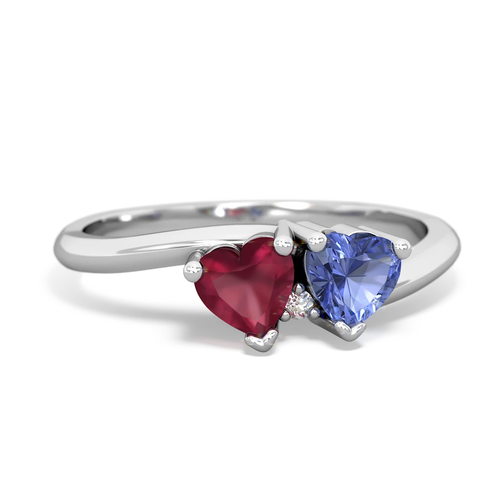 Ruby Sweethearts 14K White Gold ring R5260