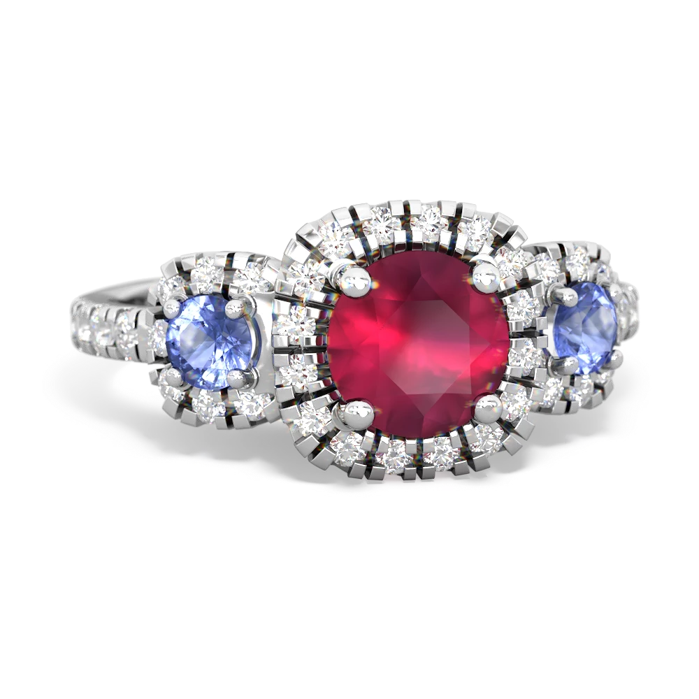 Ruby Regal Halo 14K White Gold ring R5350