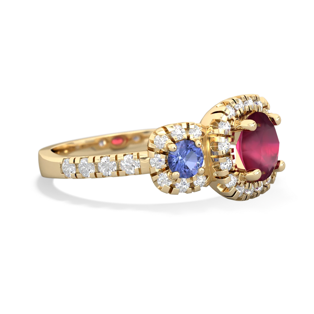 Ruby Regal Halo 14K Yellow Gold ring R5350