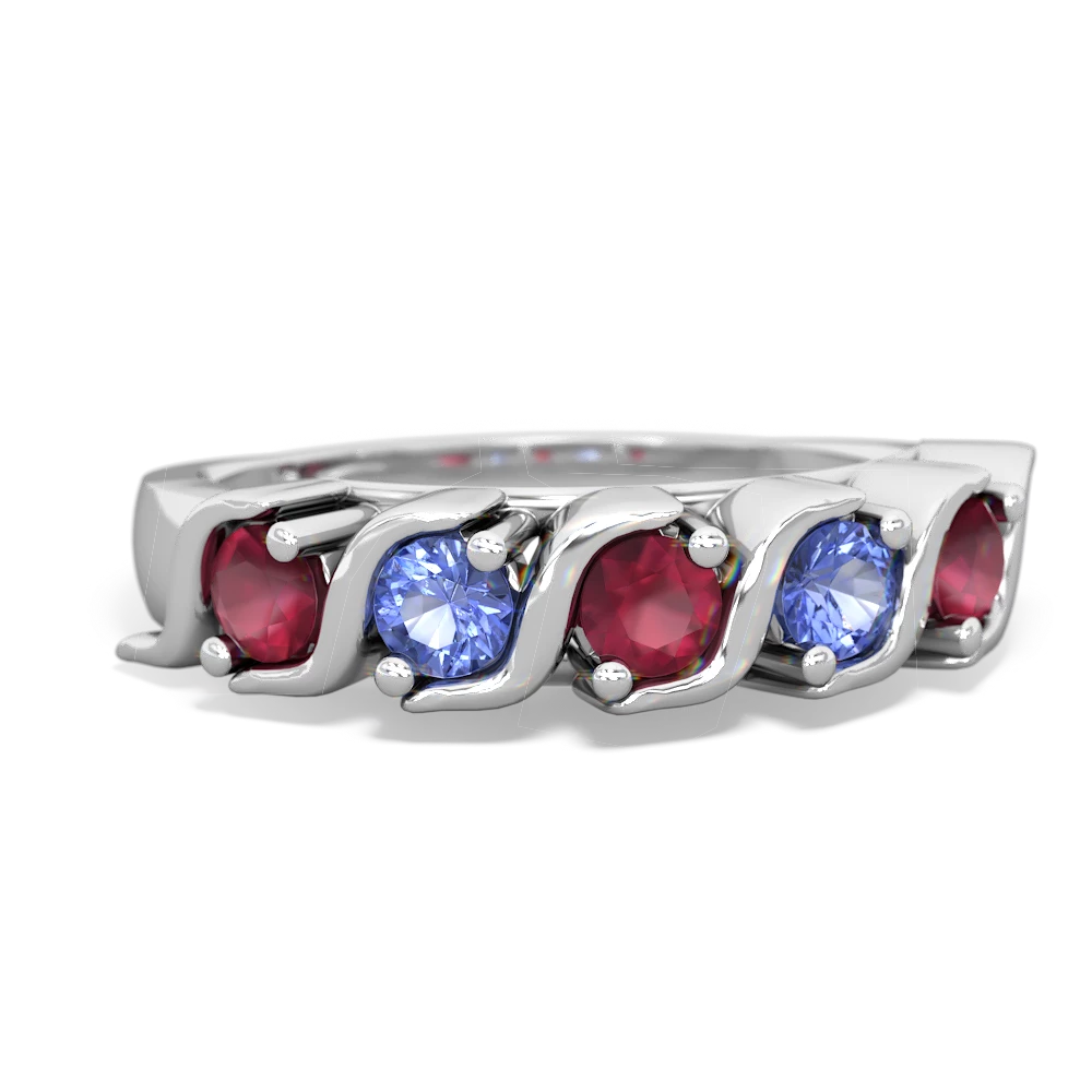 Ruby Anniversary Band 14K White Gold ring R2089