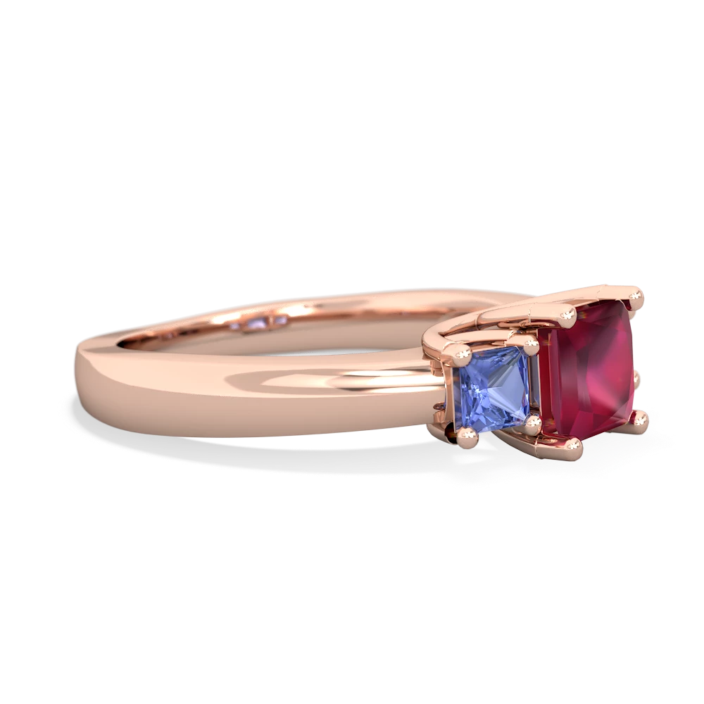 Ruby Three Stone Trellis 14K Rose Gold ring R4015