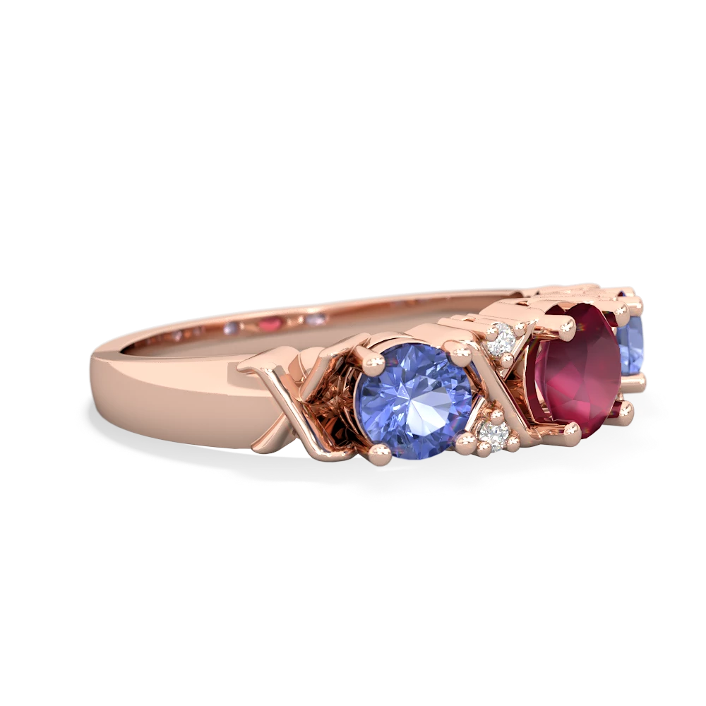 Ruby Hugs And Kisses 14K Rose Gold ring R5016