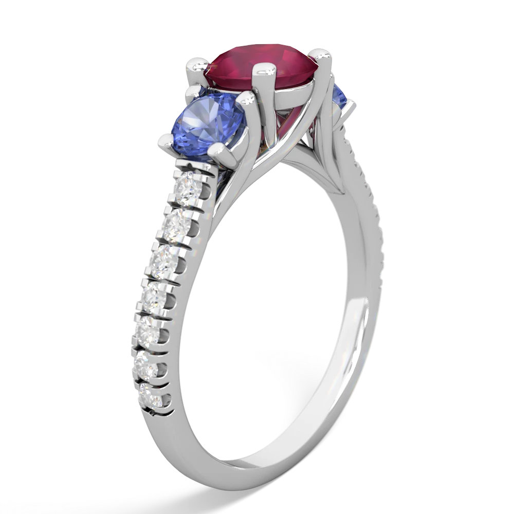 Ruby Pave Trellis 14K White Gold ring R5500