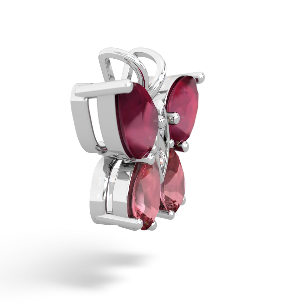 Ruby Butterfly 14K White Gold pendant P2215