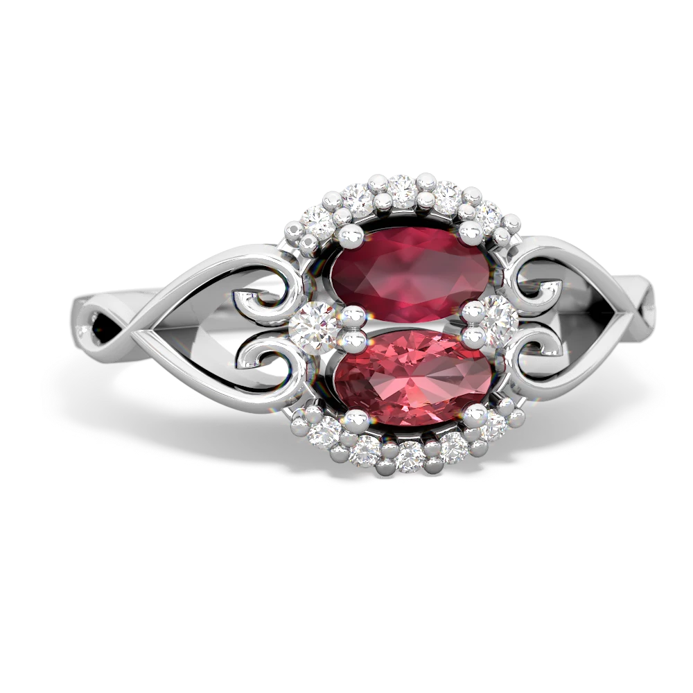 Ruby Love Nest 14K White Gold ring R5860