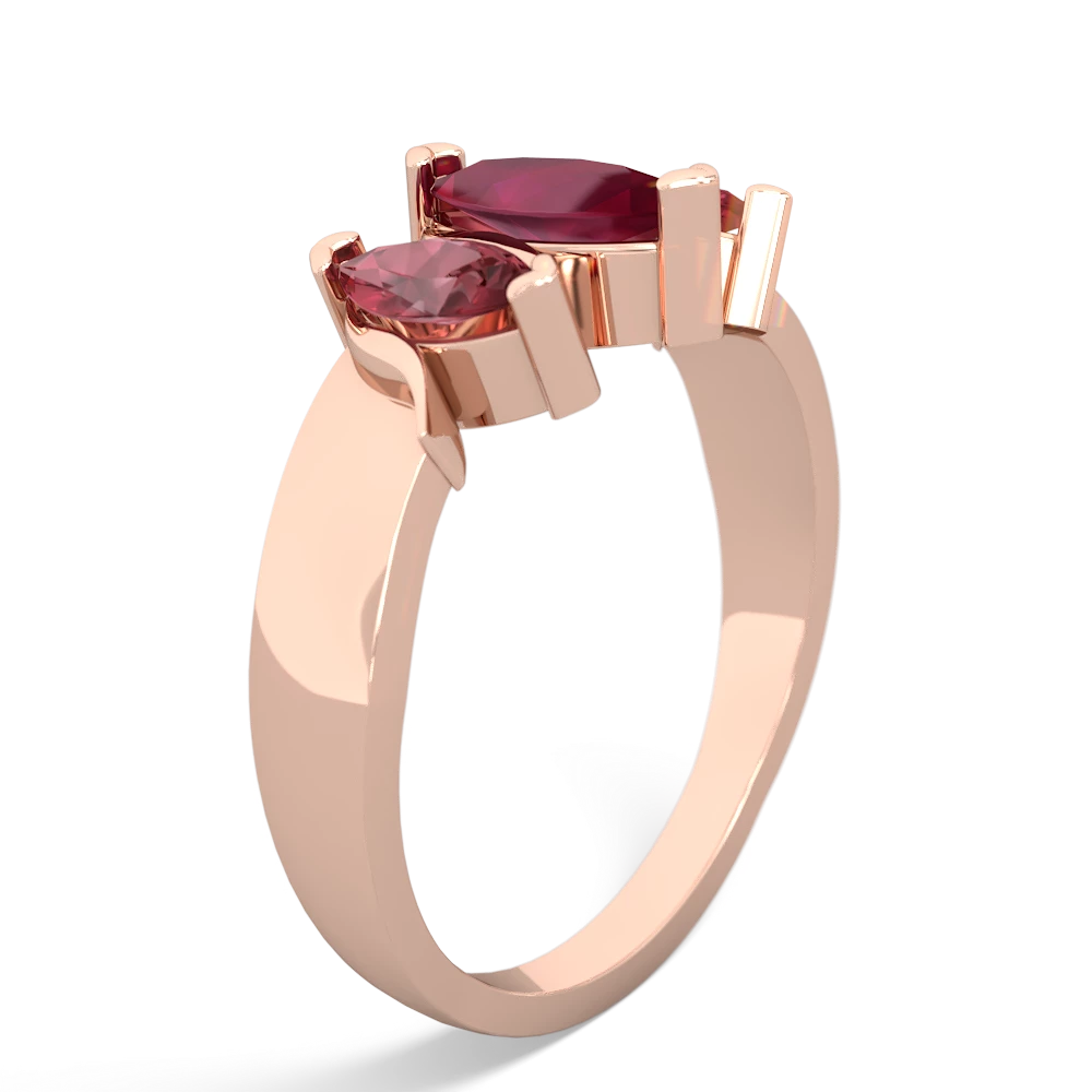 Ruby Three Peeks 14K Rose Gold ring R2433