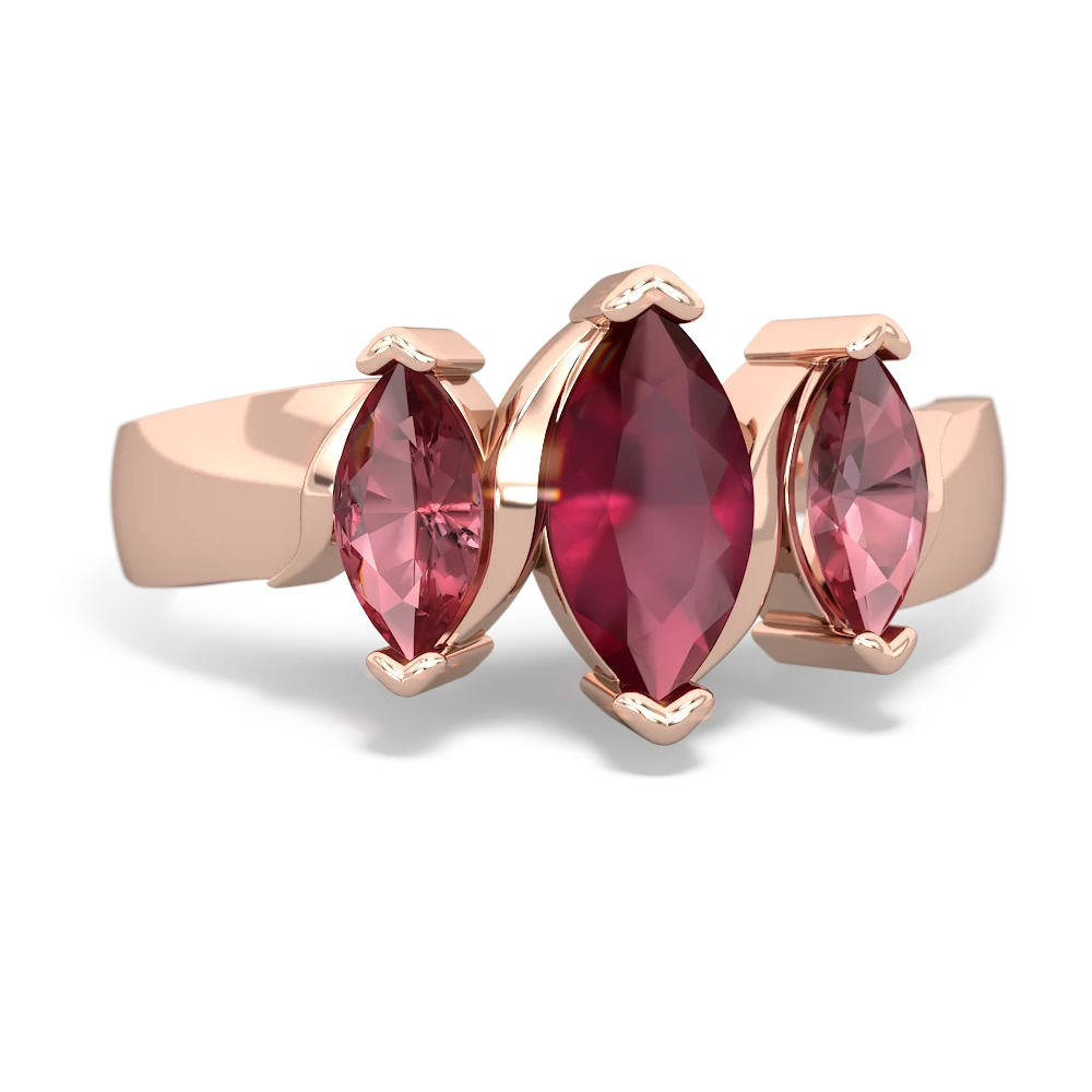 Ruby Three Peeks 14K Rose Gold ring R2433