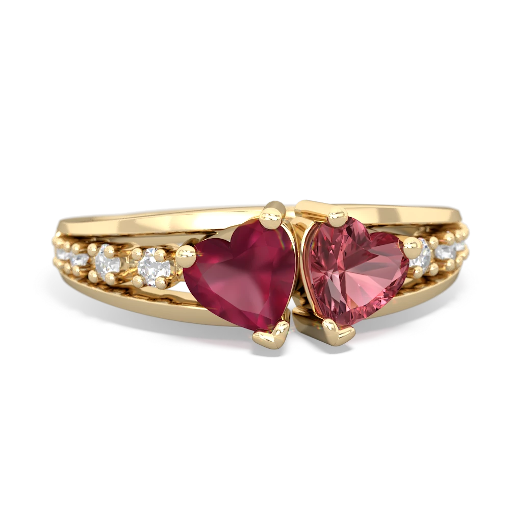 Ruby Heart To Heart 14K Yellow Gold ring R3342