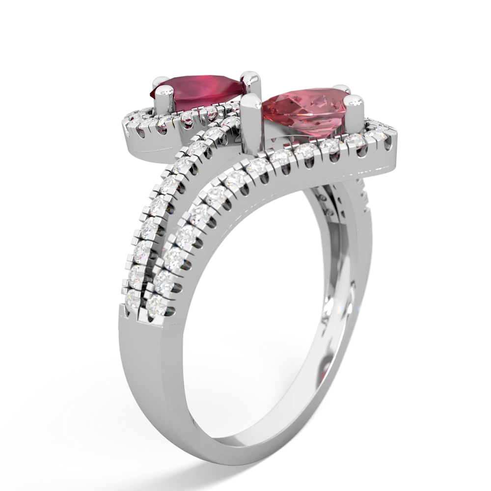 Ruby Diamond Dazzler 14K White Gold ring R3000