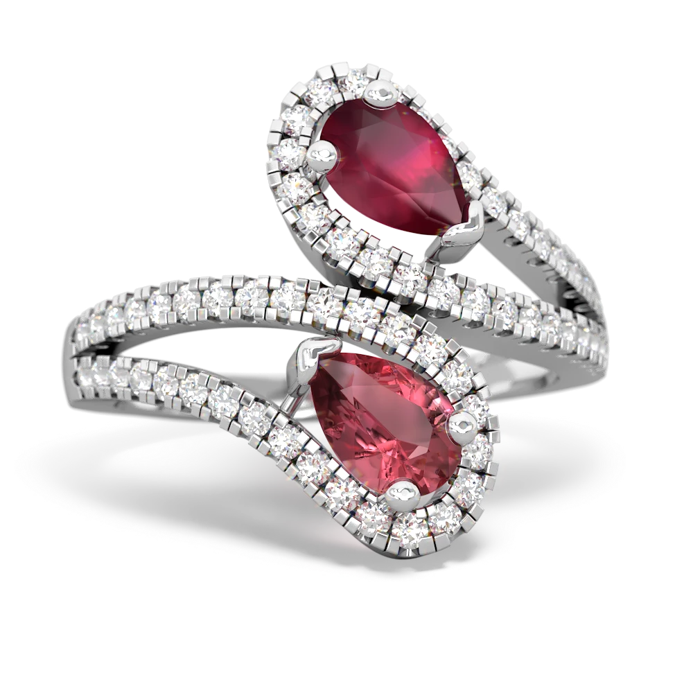 Ruby Diamond Dazzler 14K White Gold ring R3000