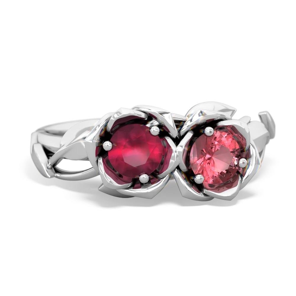 Ruby Rose Garden 14K White Gold ring R5510