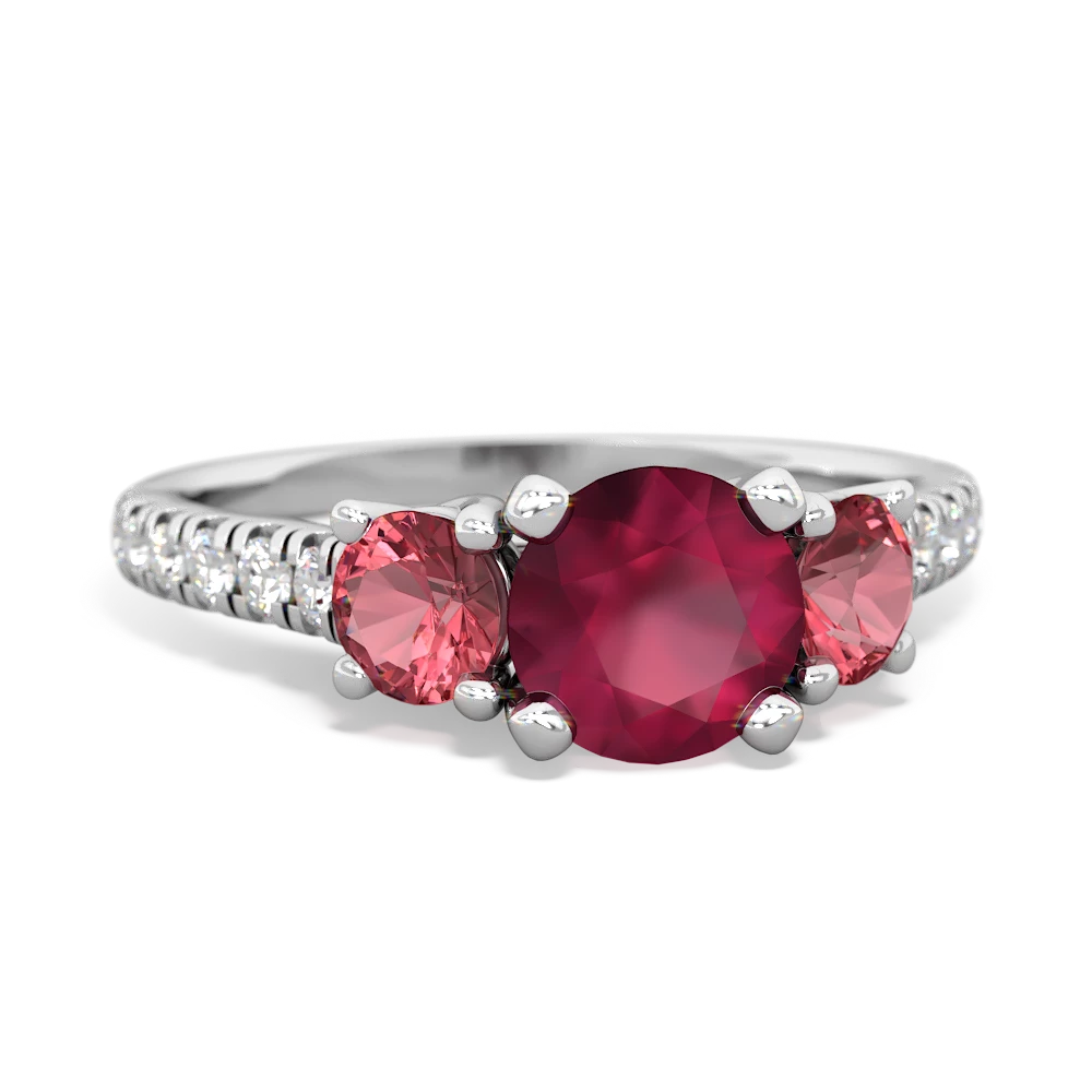 Ruby Pave Trellis 14K White Gold ring R5500