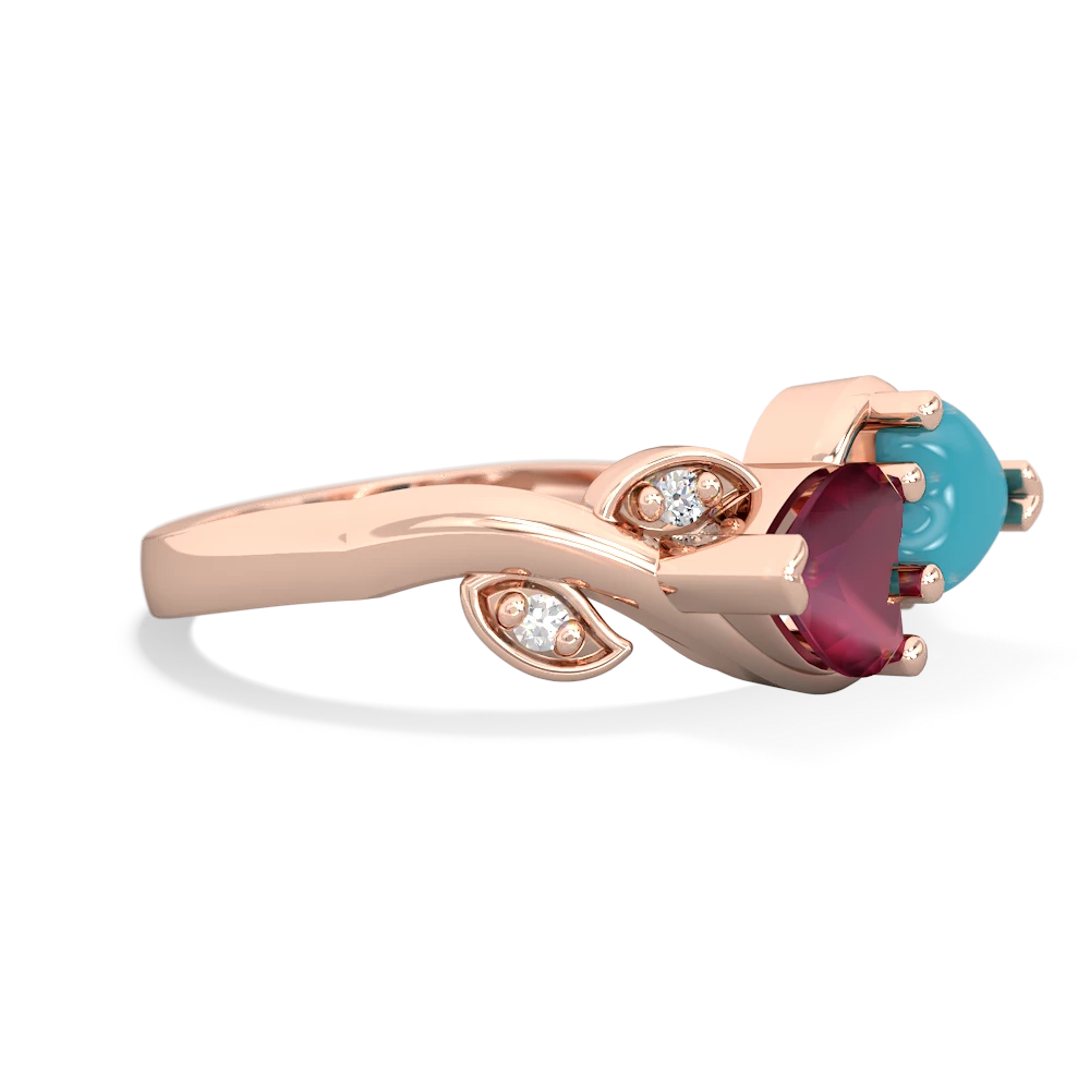Ruby Floral Elegance 14K Rose Gold ring R5790