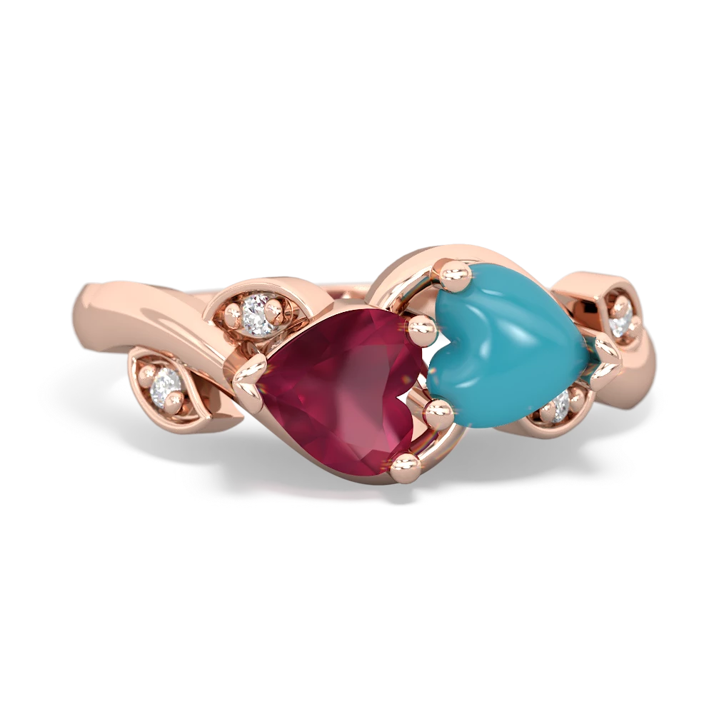 Ruby Floral Elegance 14K Rose Gold ring R5790