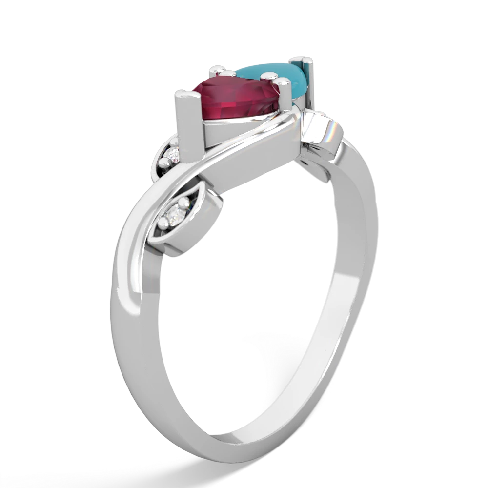 Ruby Floral Elegance 14K White Gold ring R5790