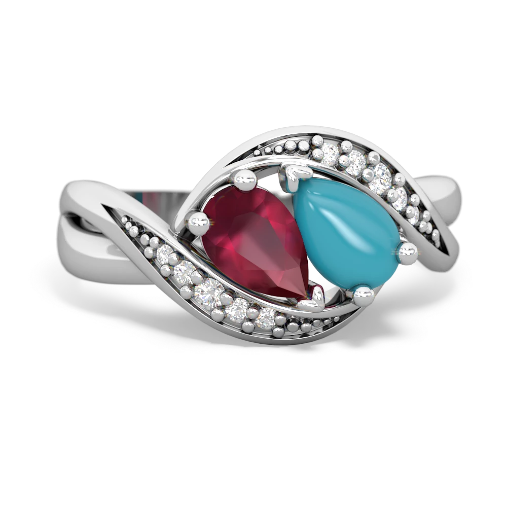 Ruby Summer Winds 14K White Gold ring R5342