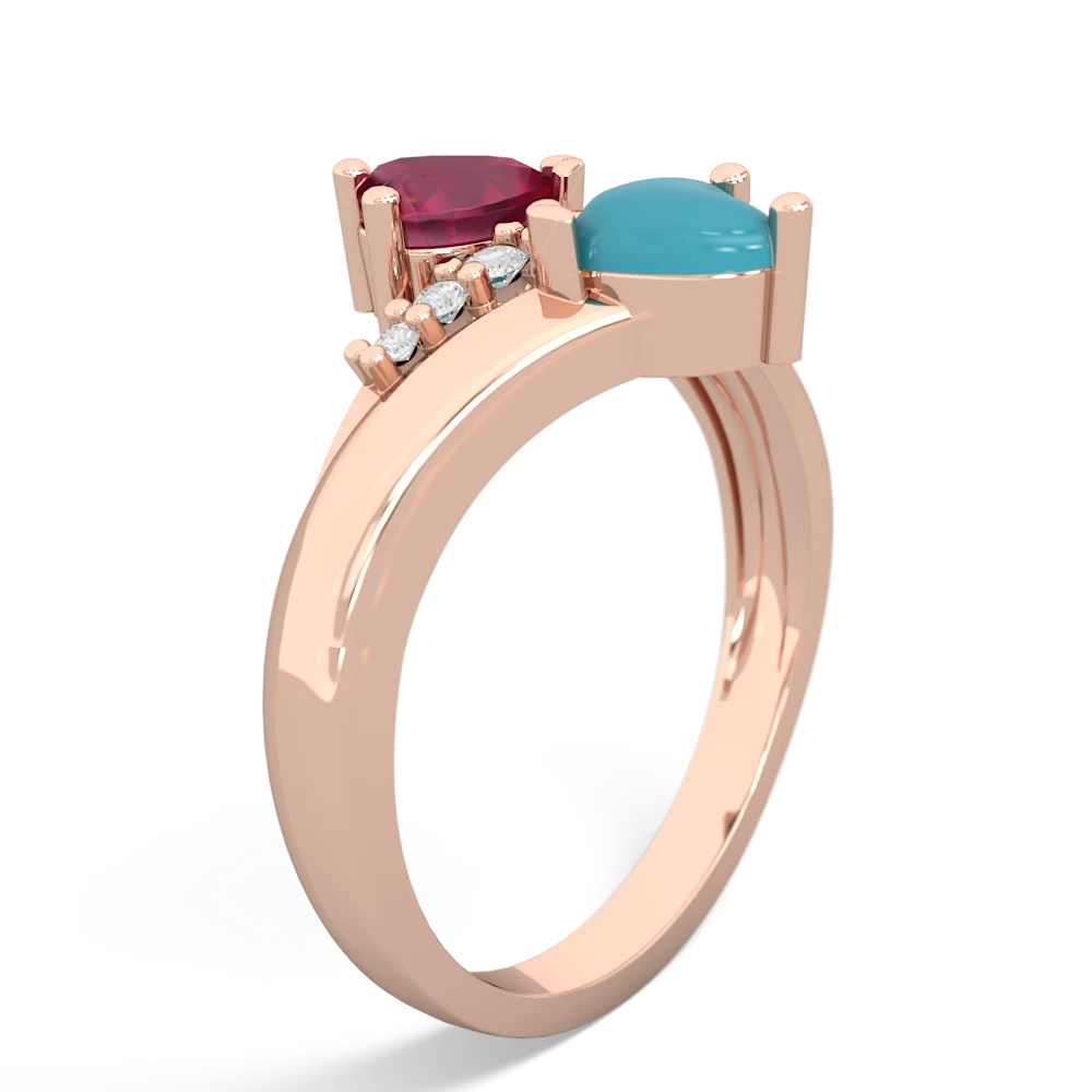 Ruby Heart To Heart 14K Rose Gold ring R2064