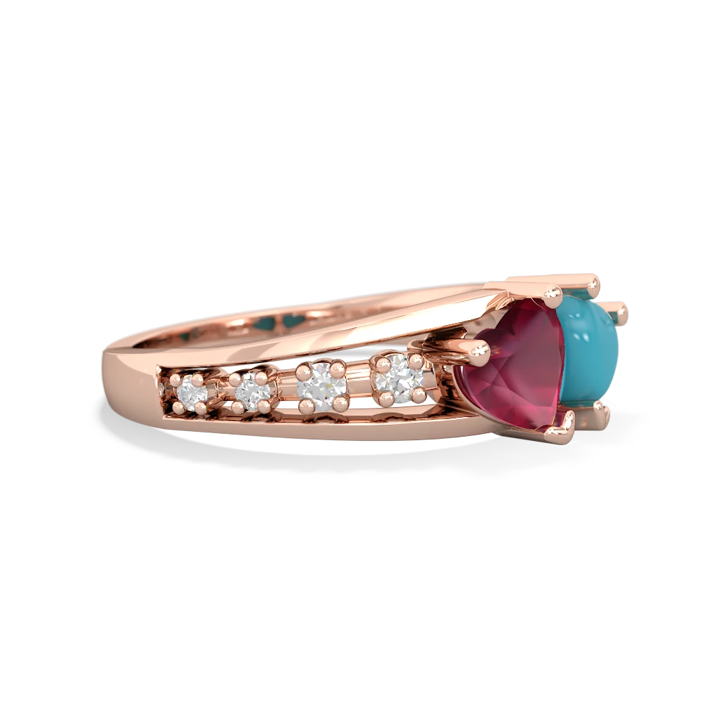 Ruby Heart To Heart 14K Rose Gold ring R3342