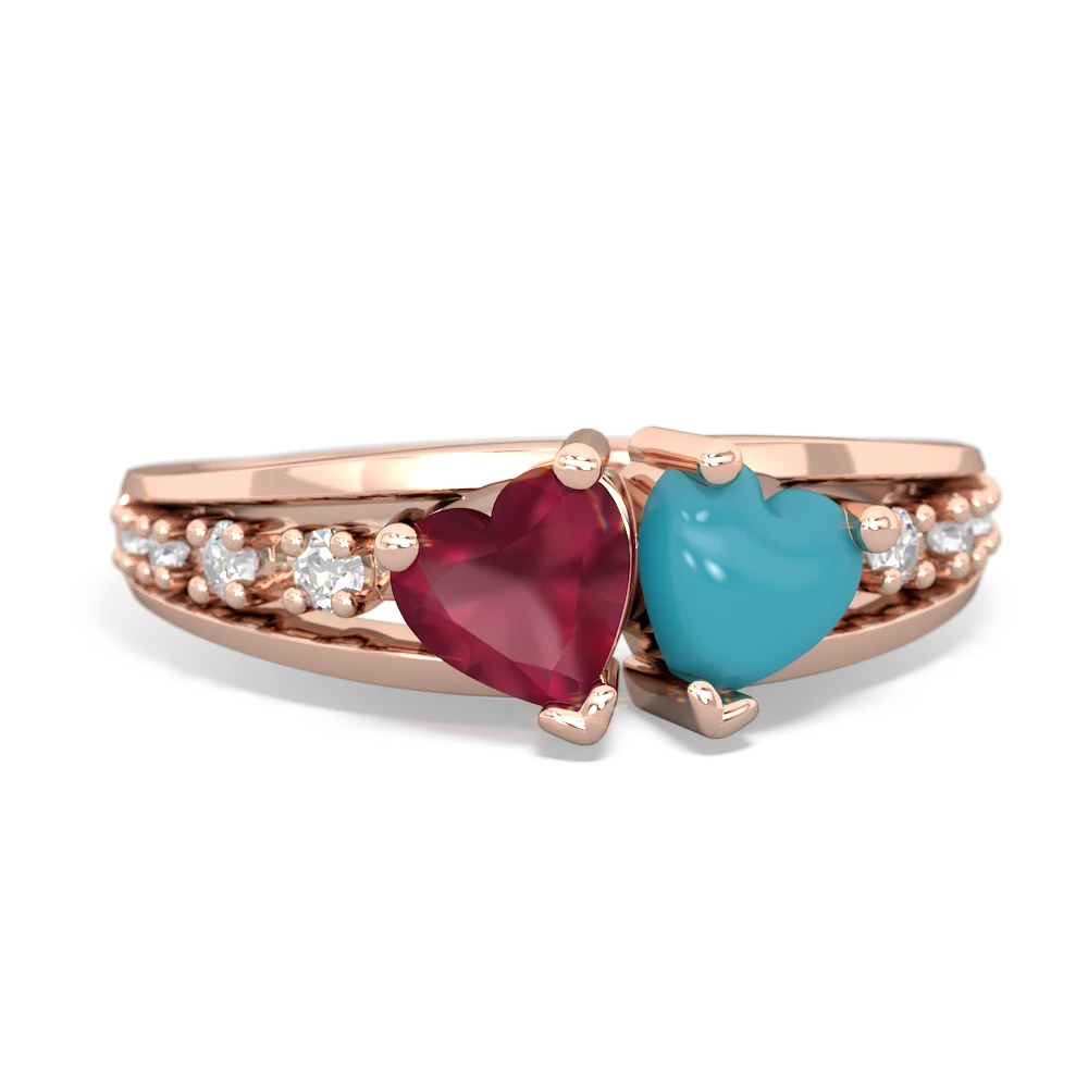 Ruby Heart To Heart 14K Rose Gold ring R3342