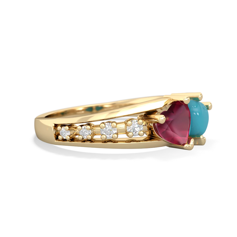 Ruby Heart To Heart 14K Yellow Gold ring R3342