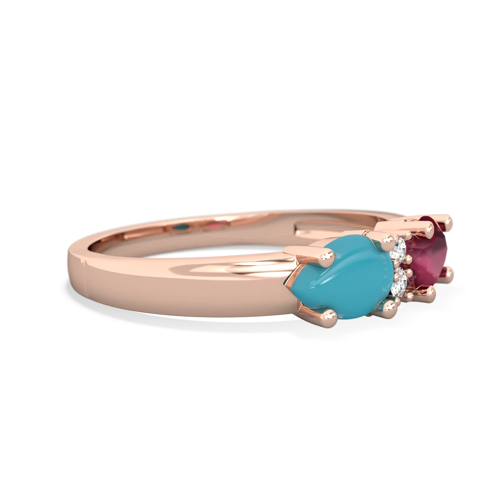 Ruby Pear Bowtie 14K Rose Gold ring R0865