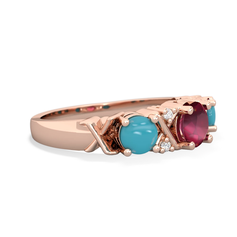 Ruby Hugs And Kisses 14K Rose Gold ring R5016