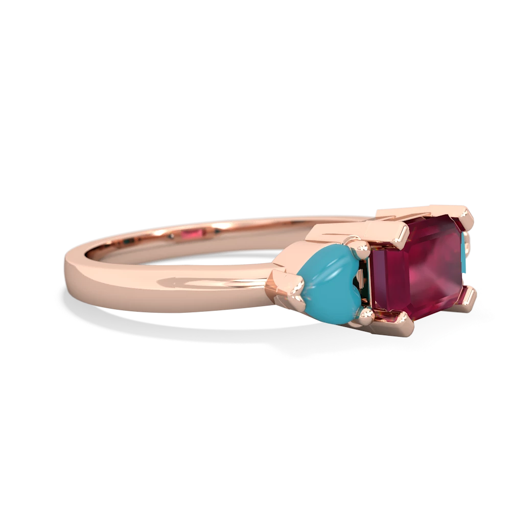 Ruby Three Stone 14K Rose Gold ring R5235