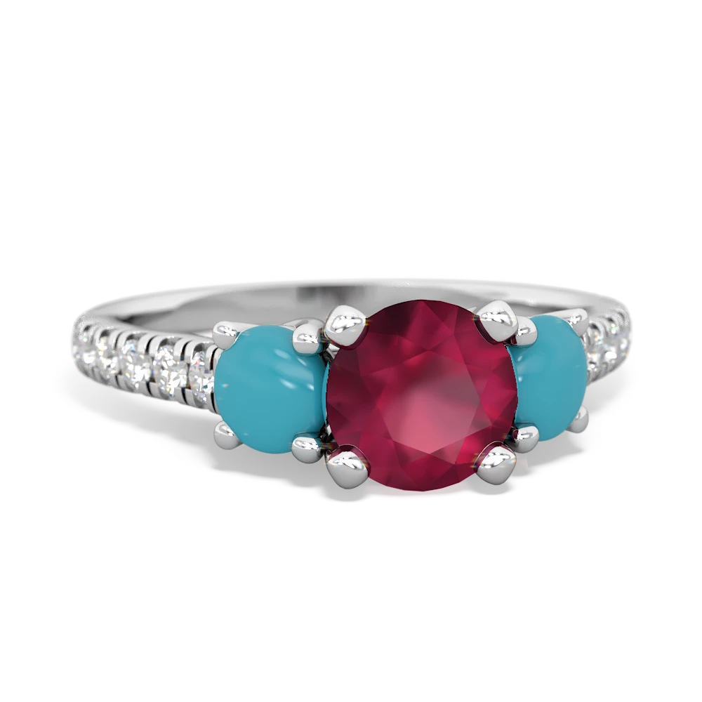 Ruby Pave Trellis 14K White Gold ring R5500