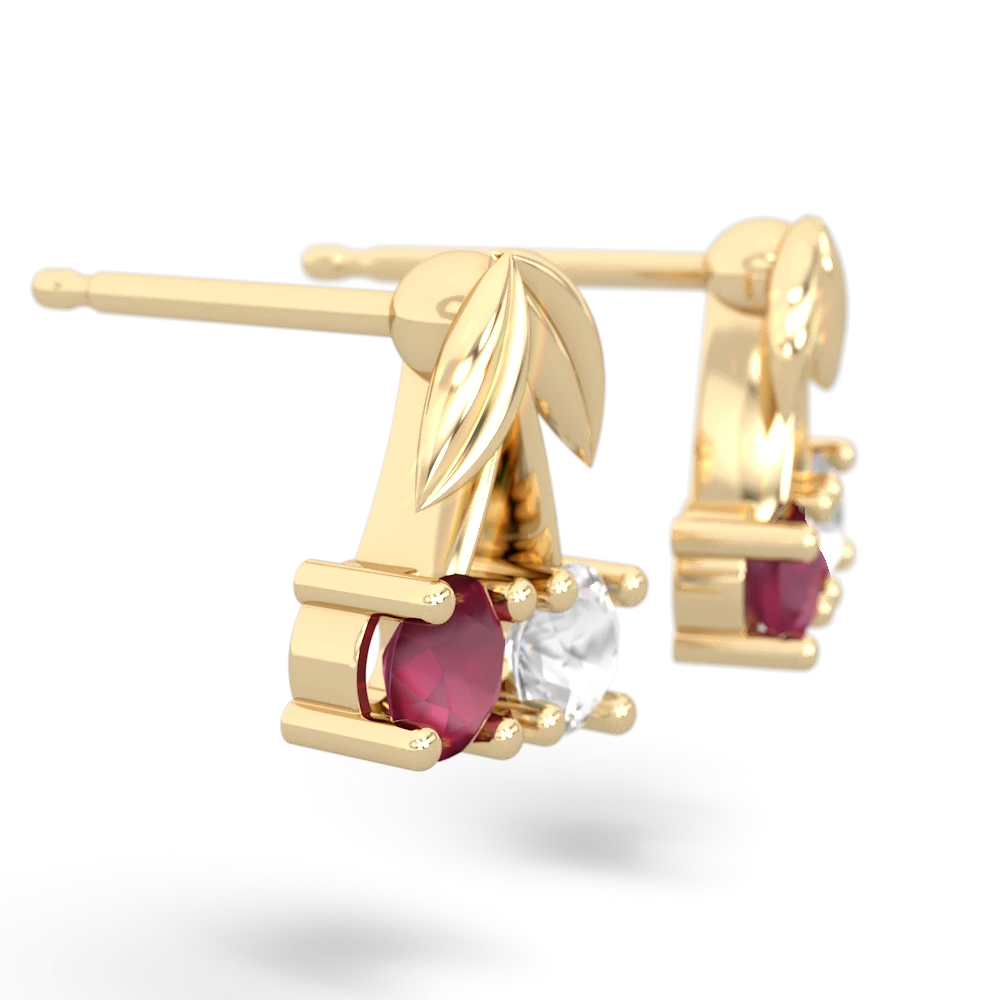 Ruby Sweet Cherries 14K Yellow Gold earrings E7001