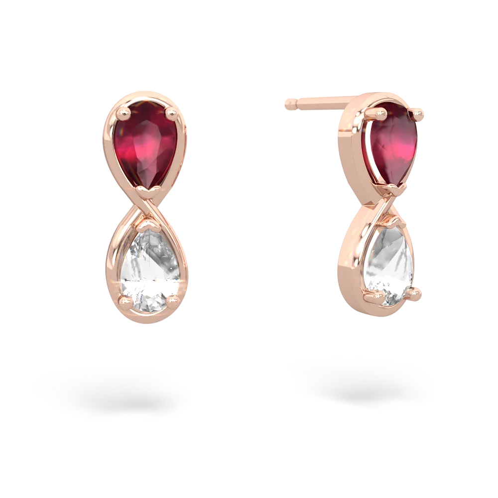 Ruby Infinity 14K Rose Gold earrings E5050