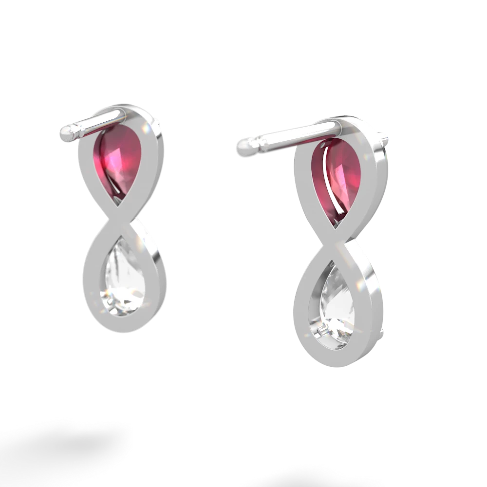 Ruby Infinity 14K White Gold earrings E5050