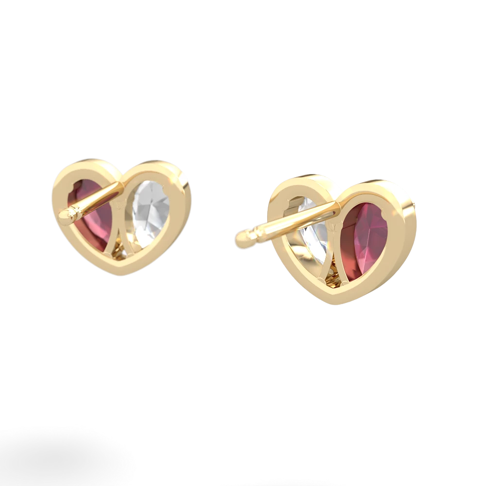 Ruby 'Our Heart' 14K Yellow Gold earrings E5072