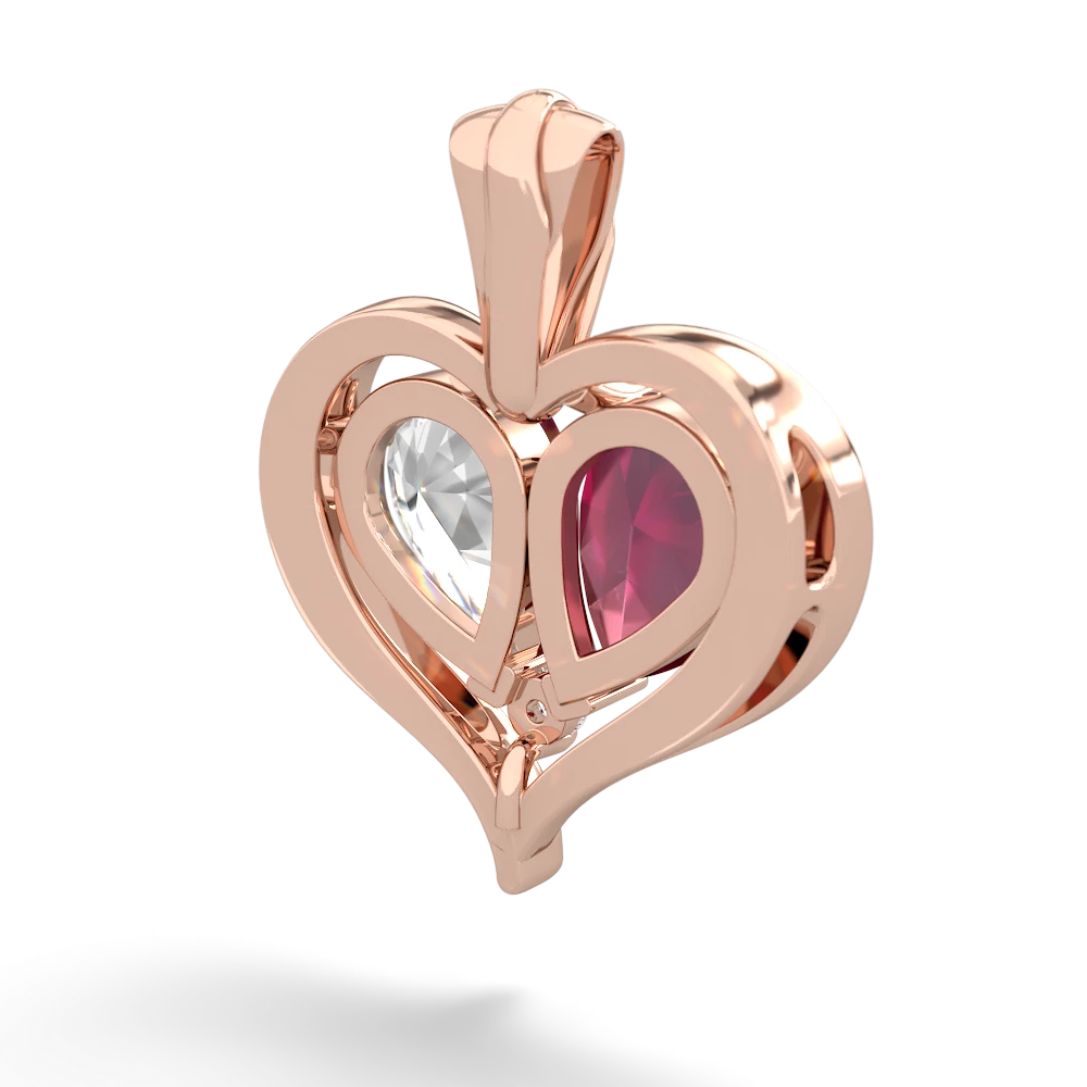 Ruby Two Become One 14K Rose Gold pendant P5330