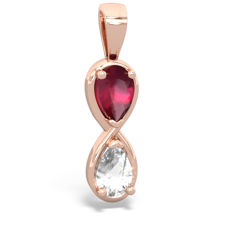 Ruby Infinity 14K Rose Gold pendant P5050