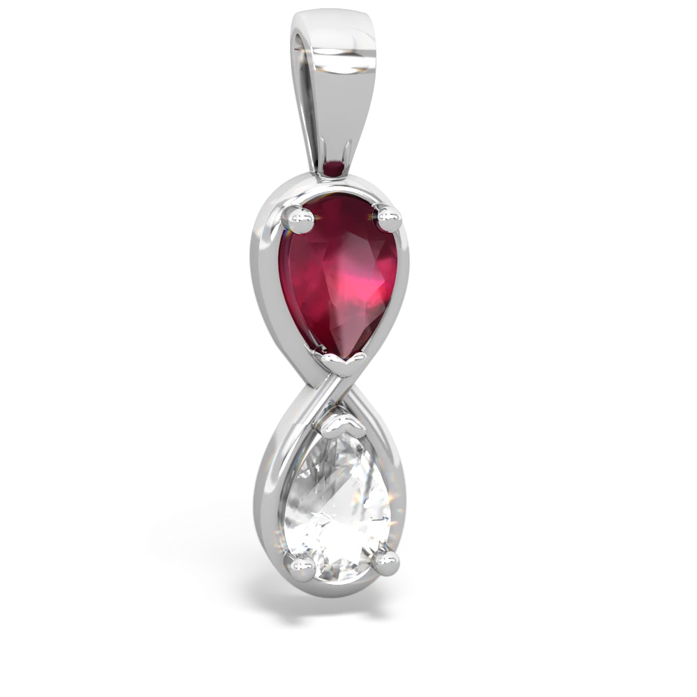 Ruby Infinity 14K White Gold pendant P5050