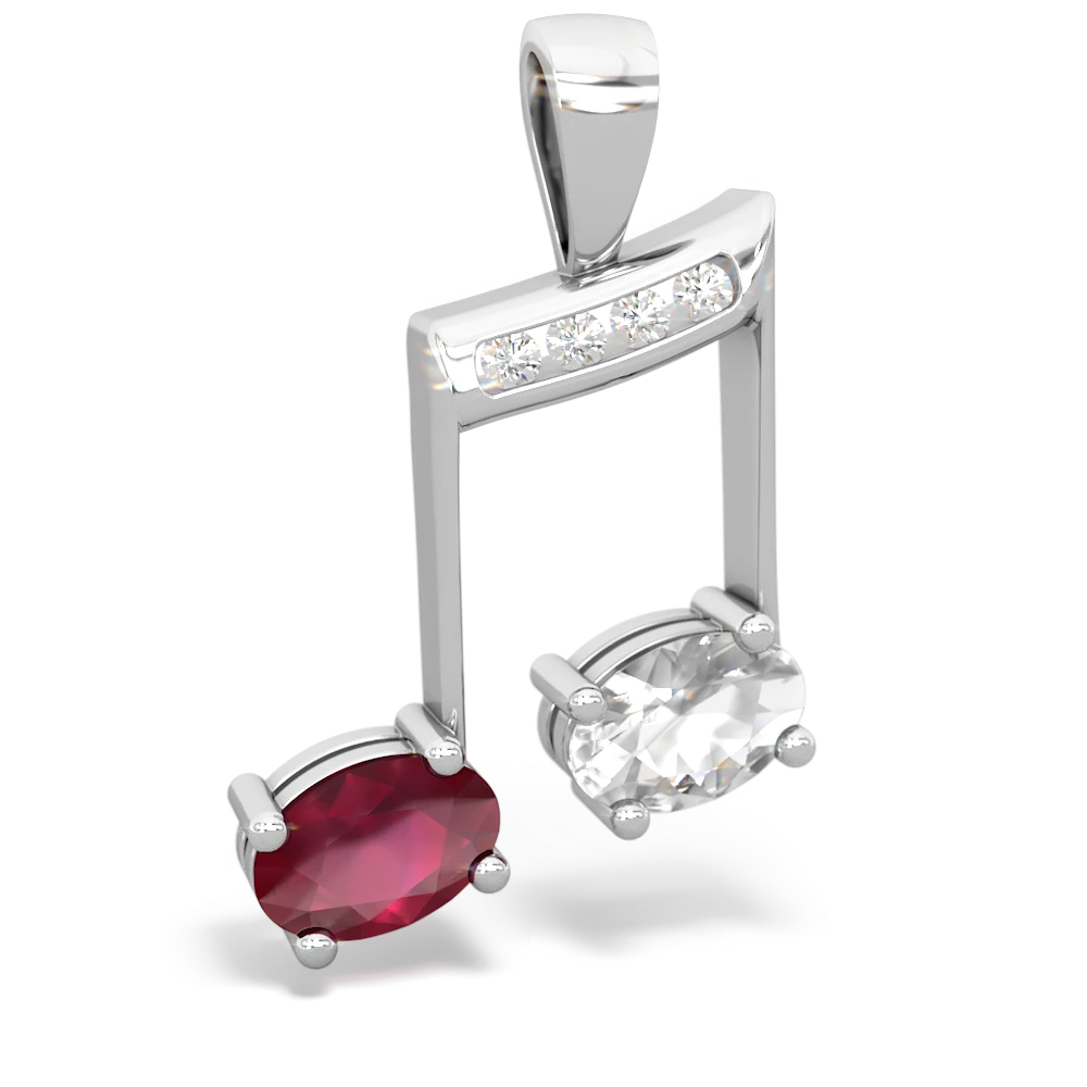 Ruby Color Of Music 14K White Gold pendant P3334