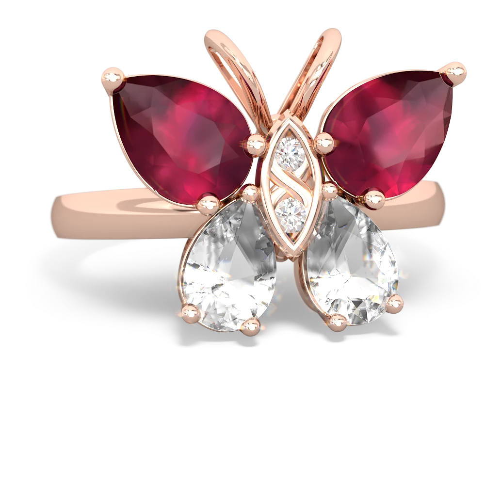 Ruby Butterfly 14K Rose Gold ring R2215