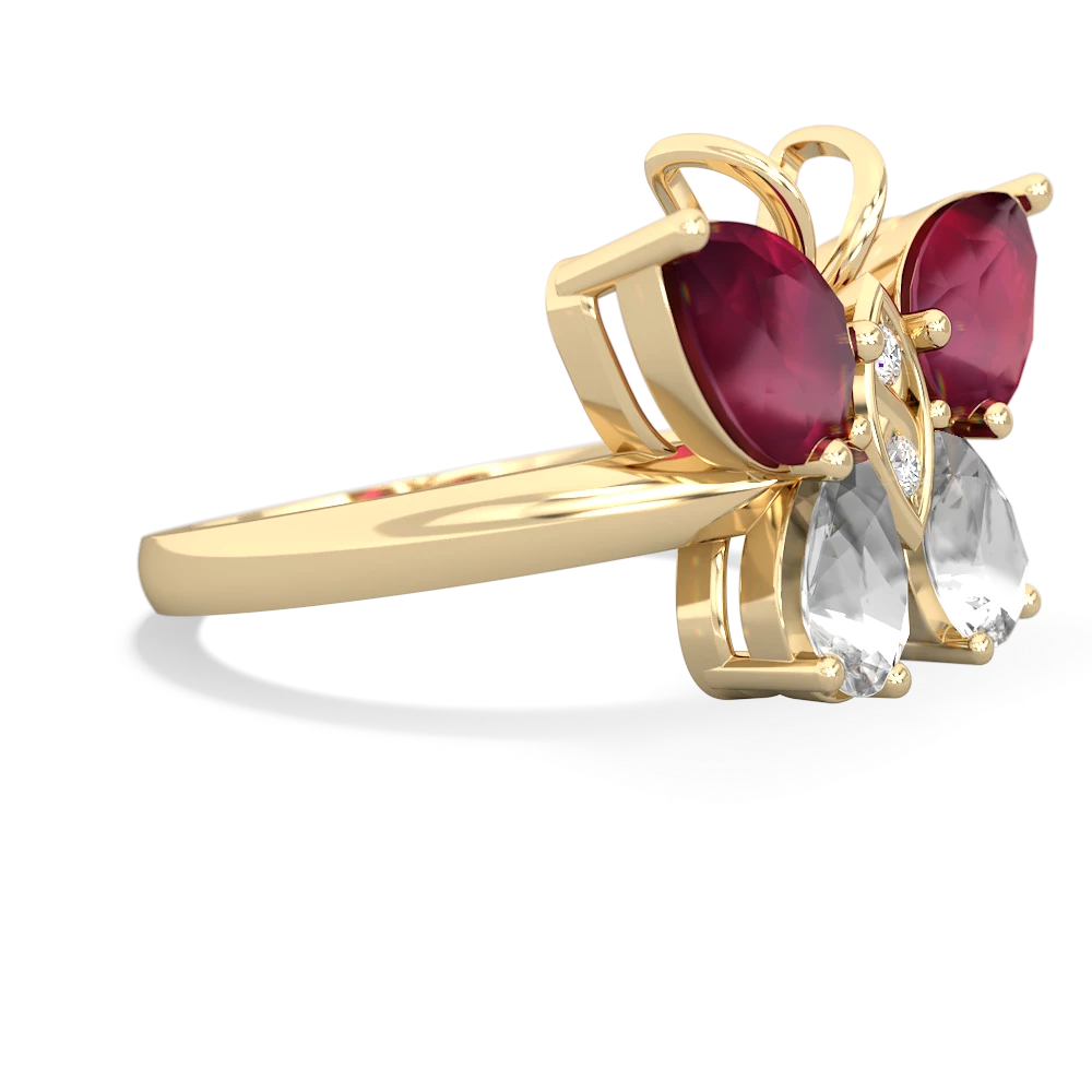 Ruby Butterfly 14K Yellow Gold ring R2215