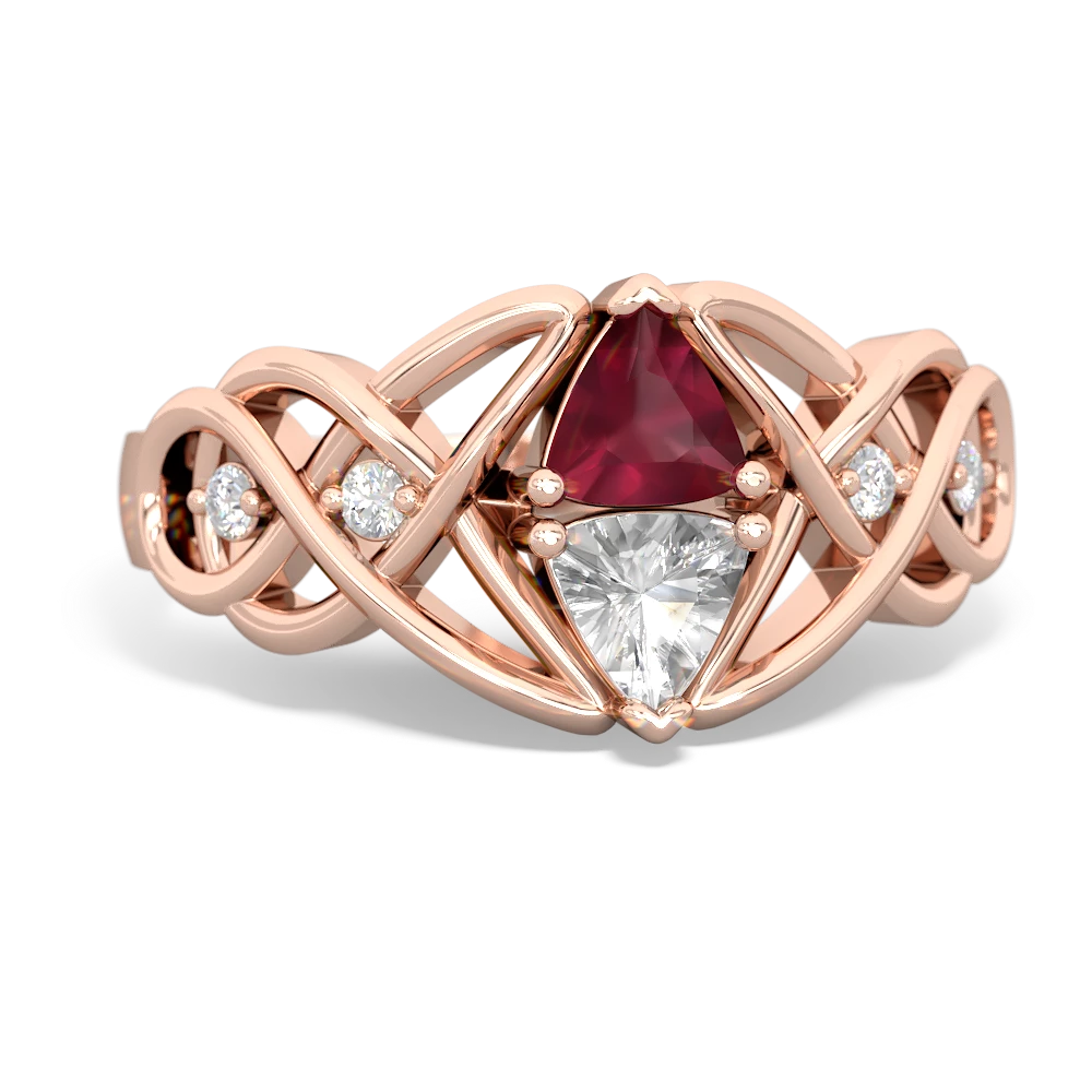 Ruby Keepsake Celtic Knot 14K Rose Gold ring R5300